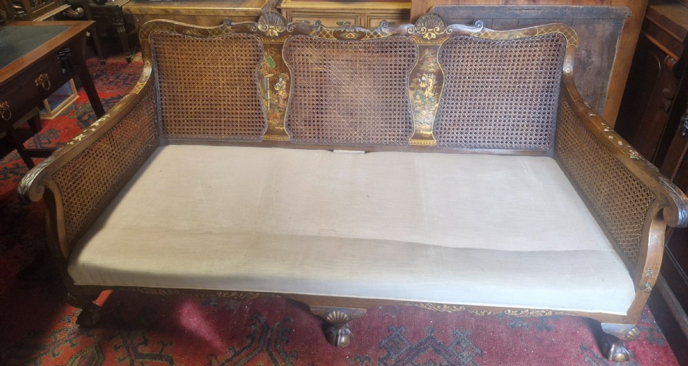 Walnut and lacquered bergere sofa View XVIII