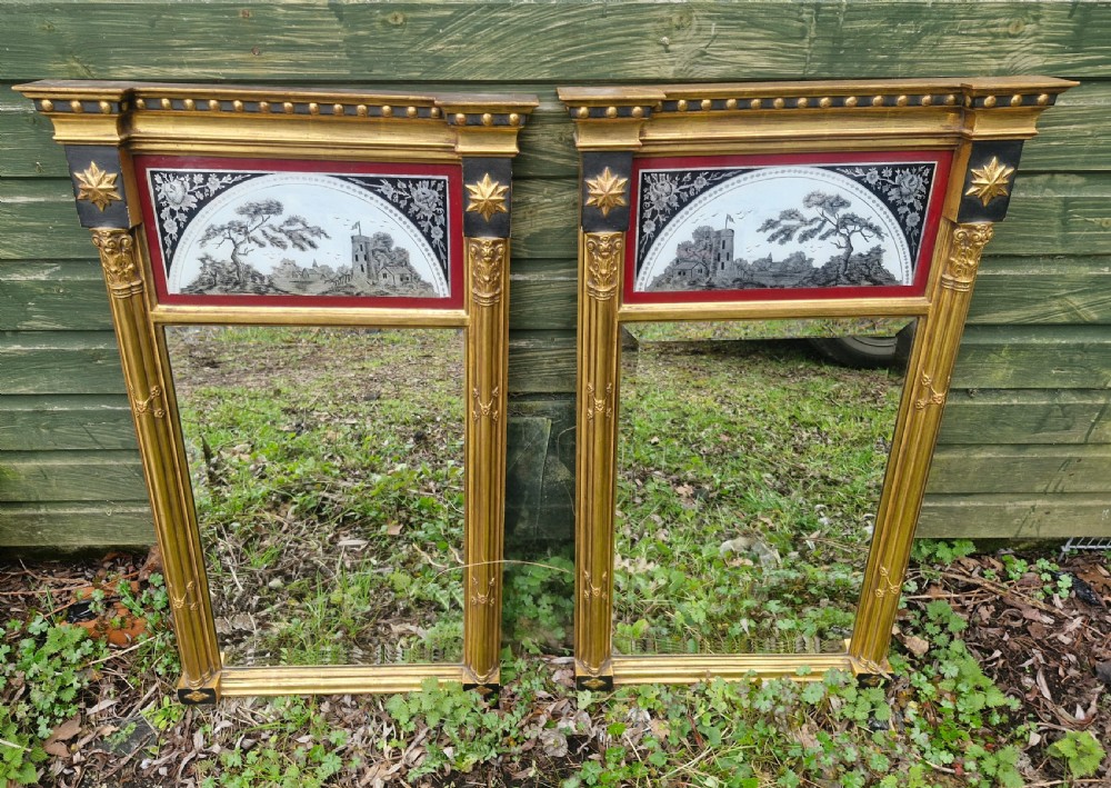 Pair of gilt framed pier mirrors 