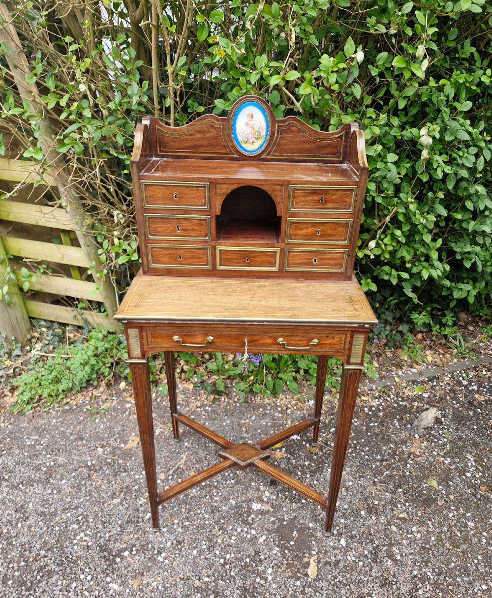 Mahogany brass inlaid Ladys writing desk. View IV