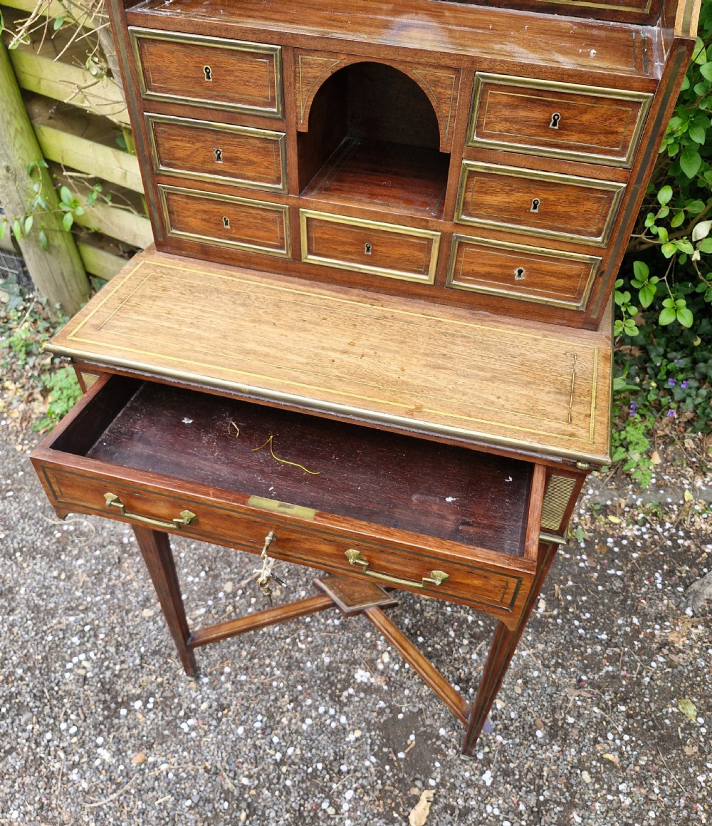 Mahogany brass inlaid Ladys writing desk. View V
