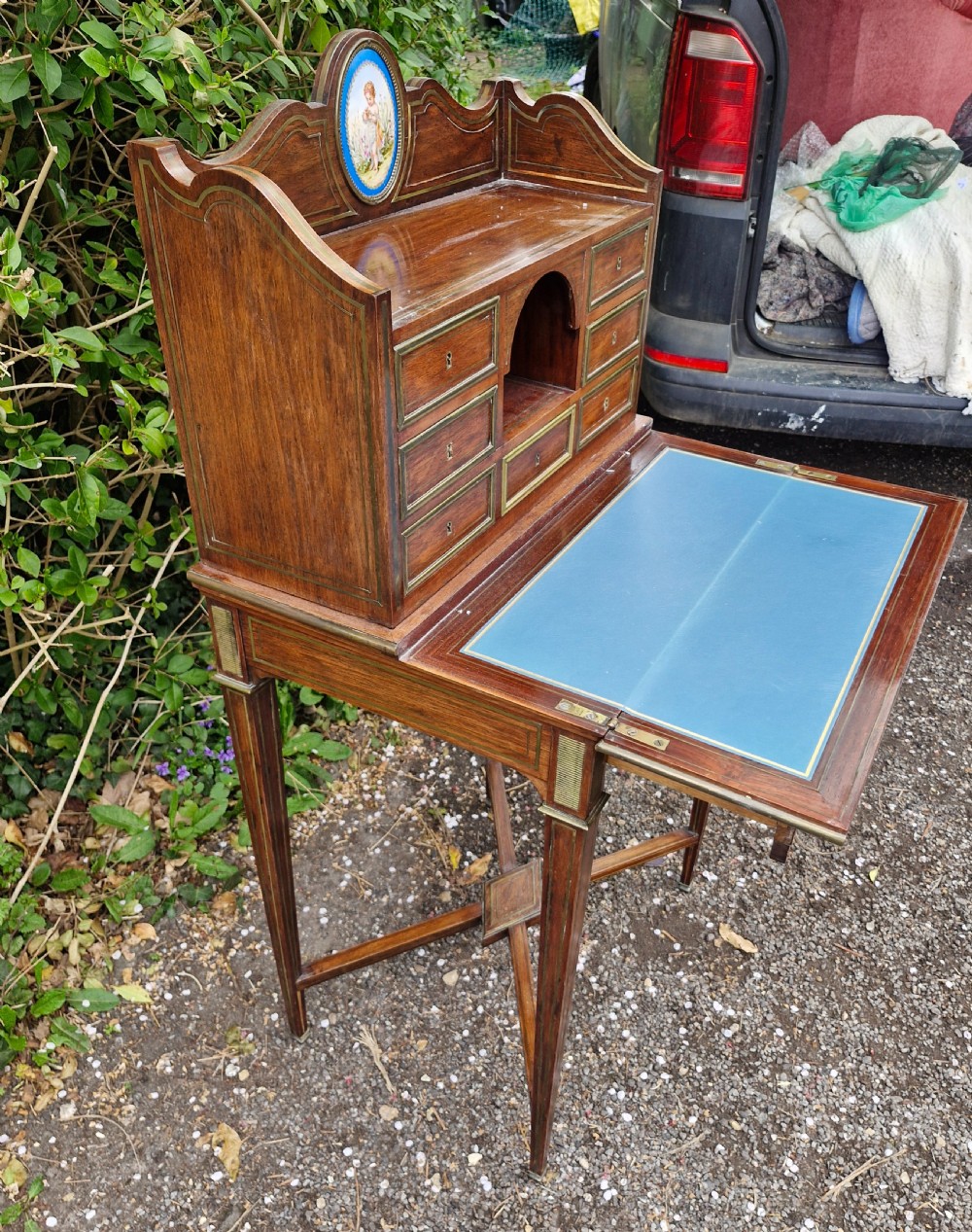 Mahogany brass inlaid Ladys writing desk. View VI
