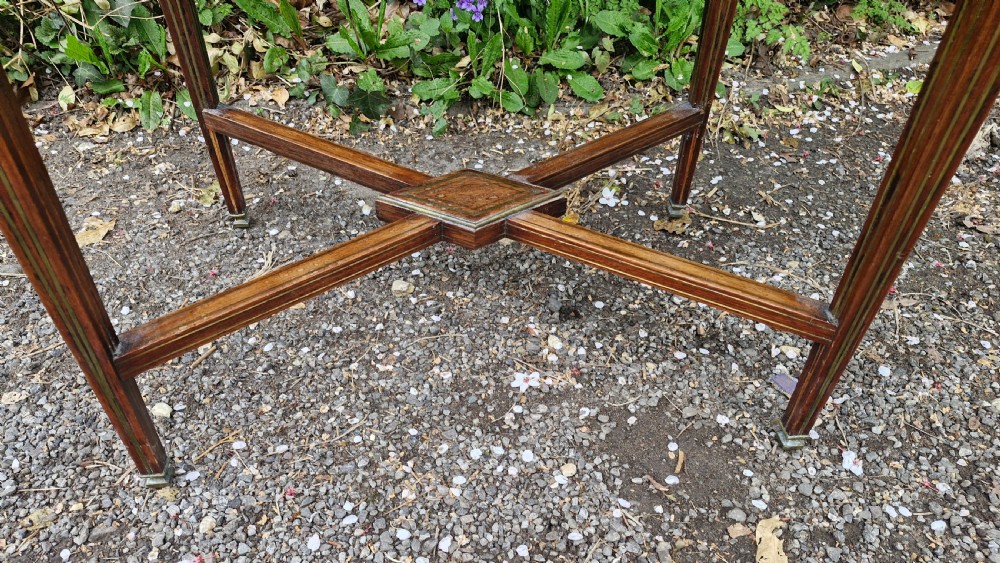 Mahogany brass inlaid Ladys writing desk. View X