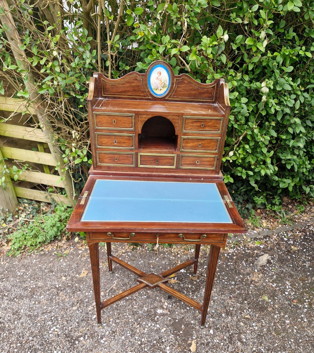 Mahogany brass inlaid Ladys writing desk. View XI