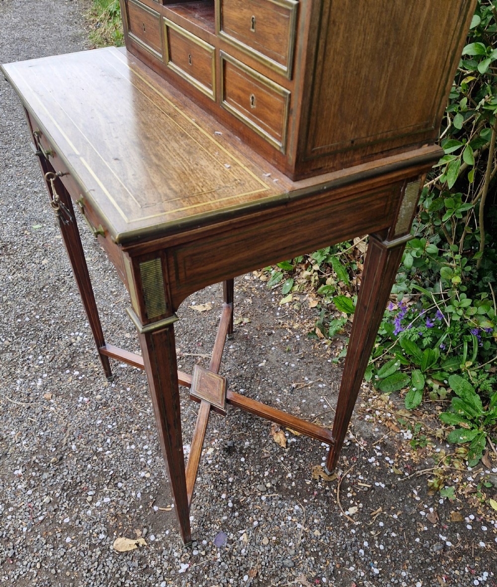 Mahogany brass inlaid Ladys writing desk. View XIV