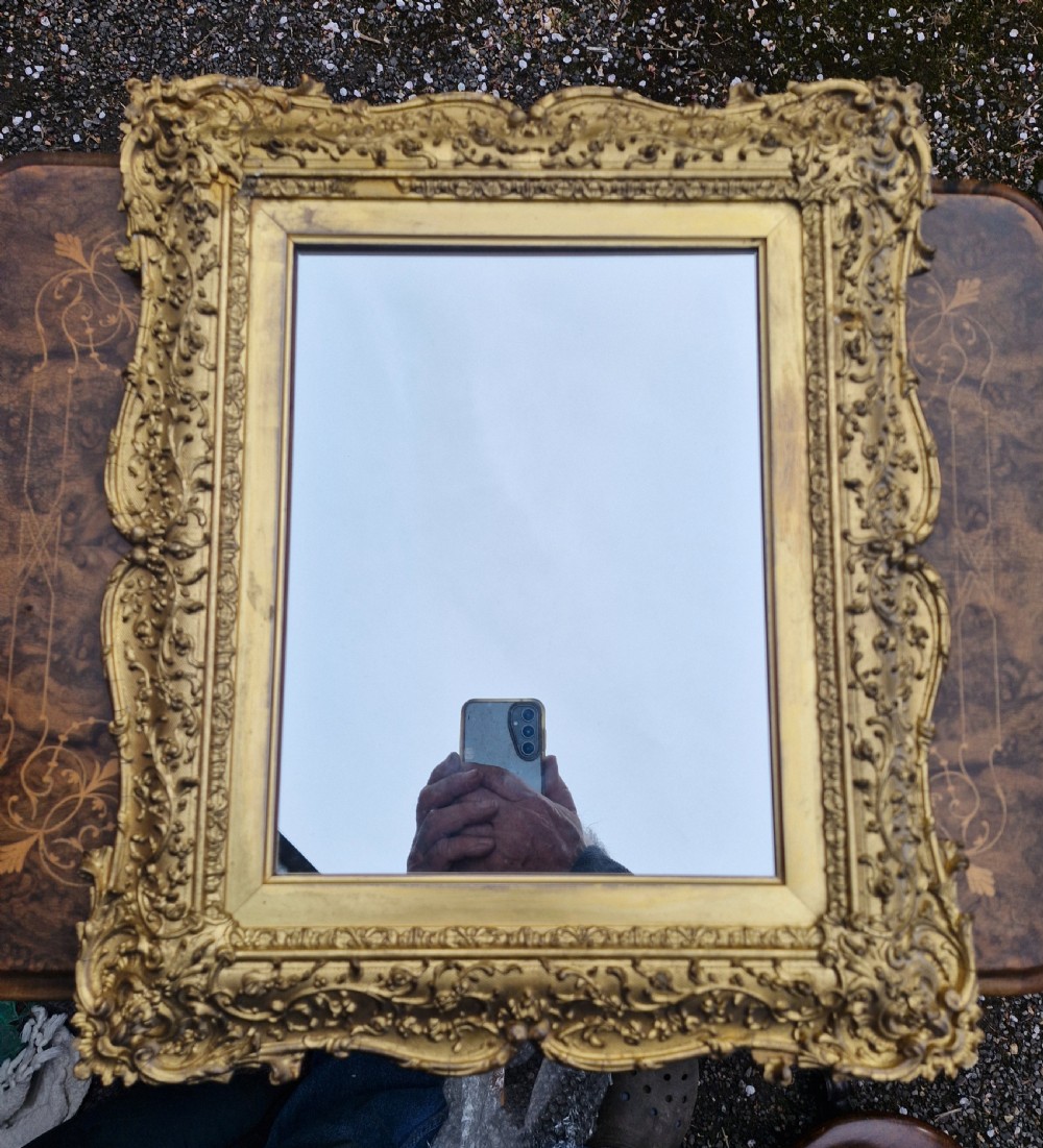 19th century picture frame wall mirror. 