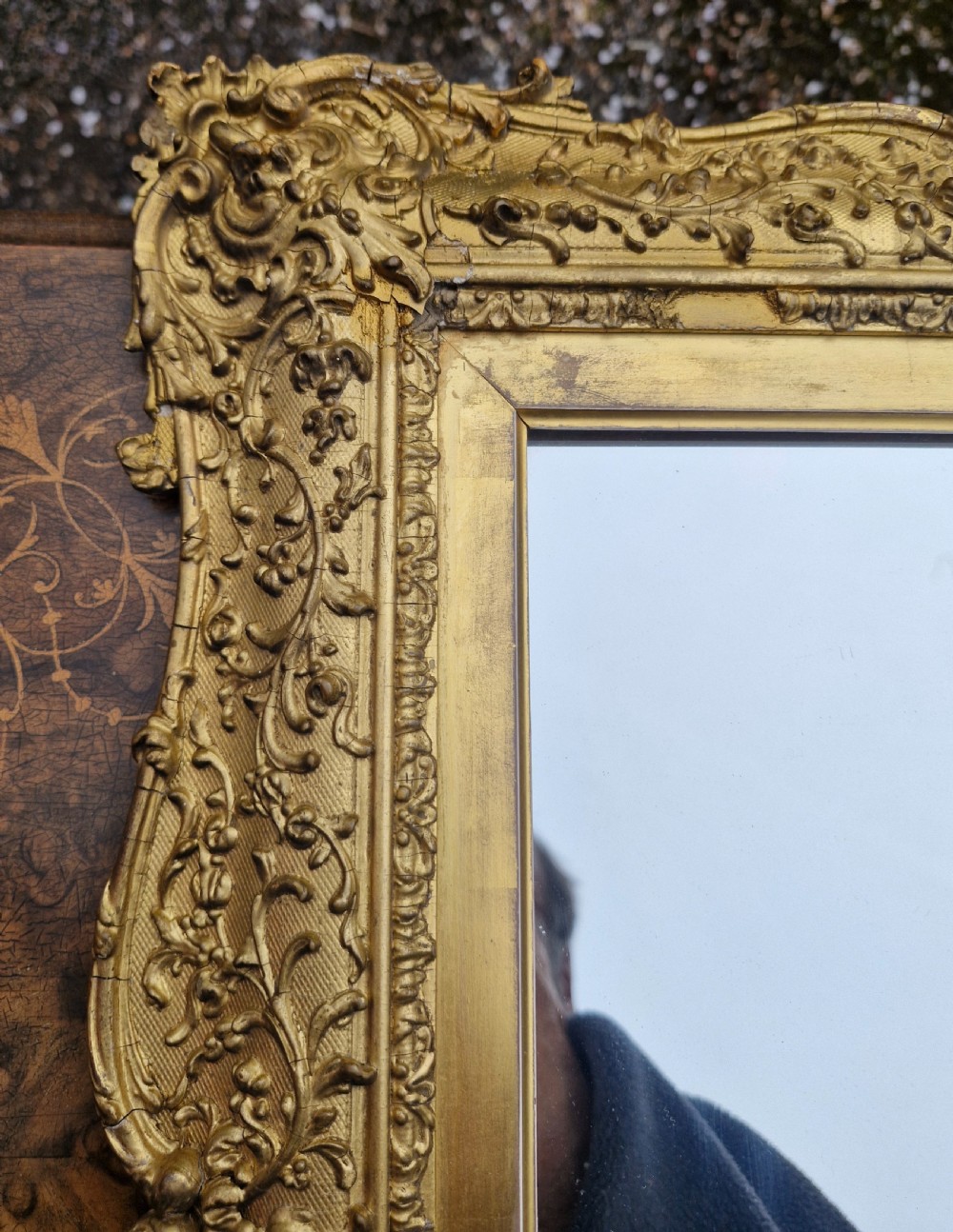 19th century picture frame wall mirror.  View V