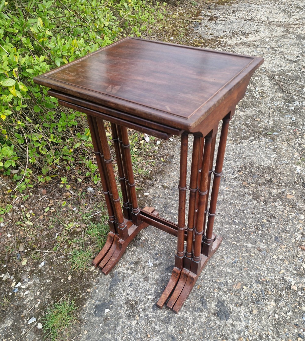 Nest of 3 Regency mahogany occasional tables.  View II