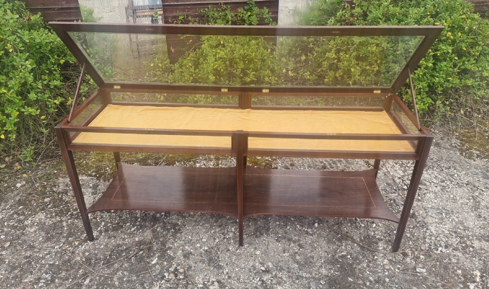 Inlaid mahogany double bijouterie display table. View IV