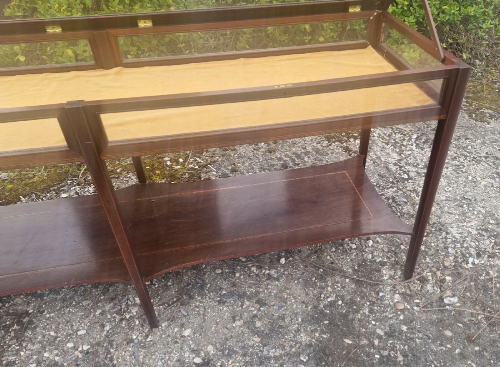 Inlaid mahogany double bijouterie display table. View VII