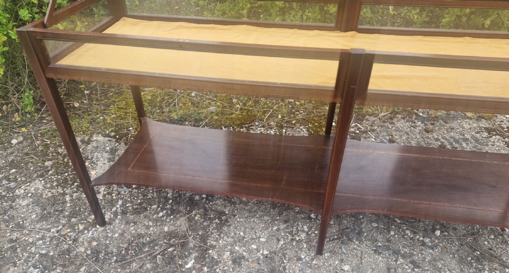Inlaid mahogany double bijouterie display table. View VIII