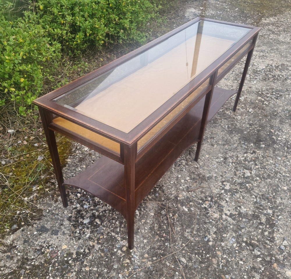 Inlaid mahogany double bijouterie display table. View XI