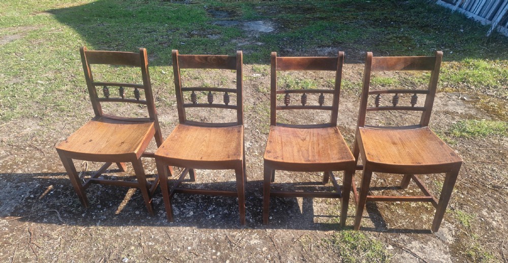 Set of 4 Regency Suffolk kitchen dining chairs. 