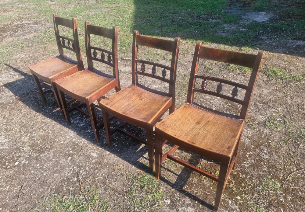 Set of 4 Regency Suffolk kitchen dining chairs.  View III