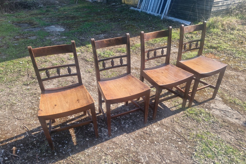 Set of 4 Regency Suffolk kitchen dining chairs.  View VI