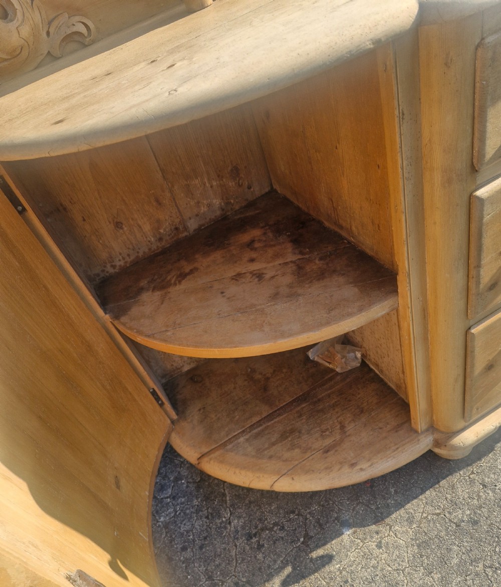 Large 19th century pine kitchen dresser.  View IV