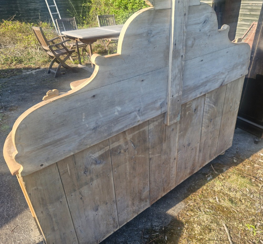 Large 19th century pine kitchen dresser.  View V