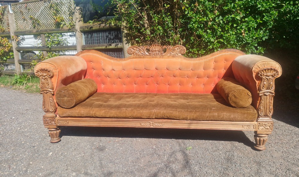Regency carved country house sofa. 