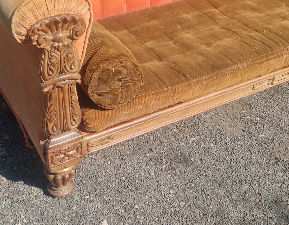 Regency carved country house sofa.  View II