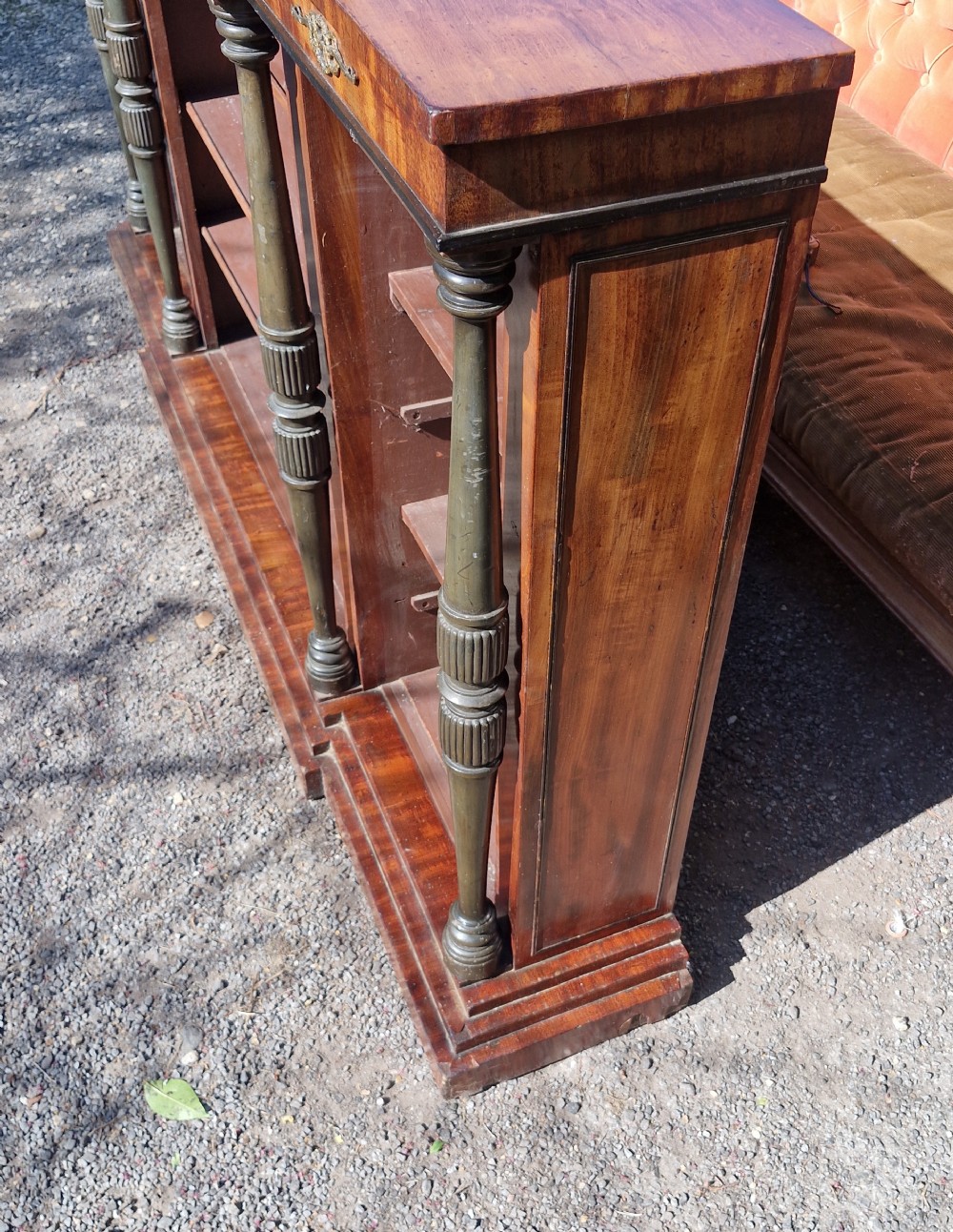 19th century mahogany open front bookcase.  View XI