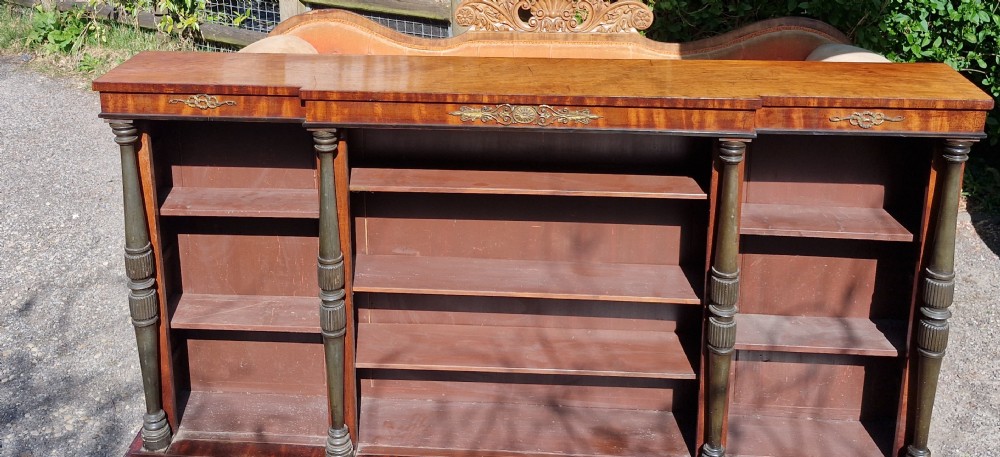 19th century mahogany open front bookcase.  View XIII