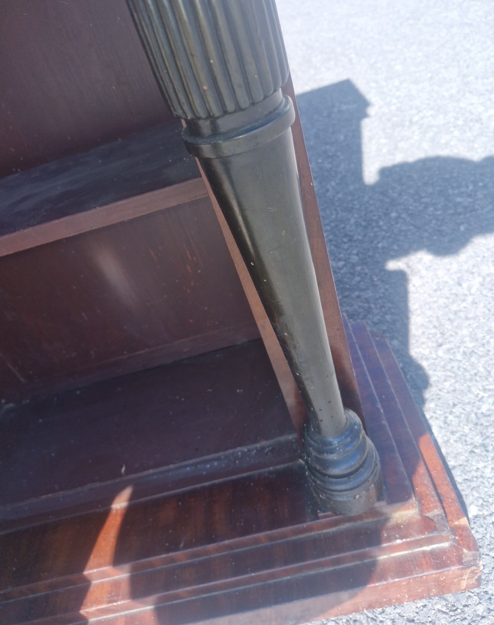 19th century mahogany open front bookcase.  View XVI