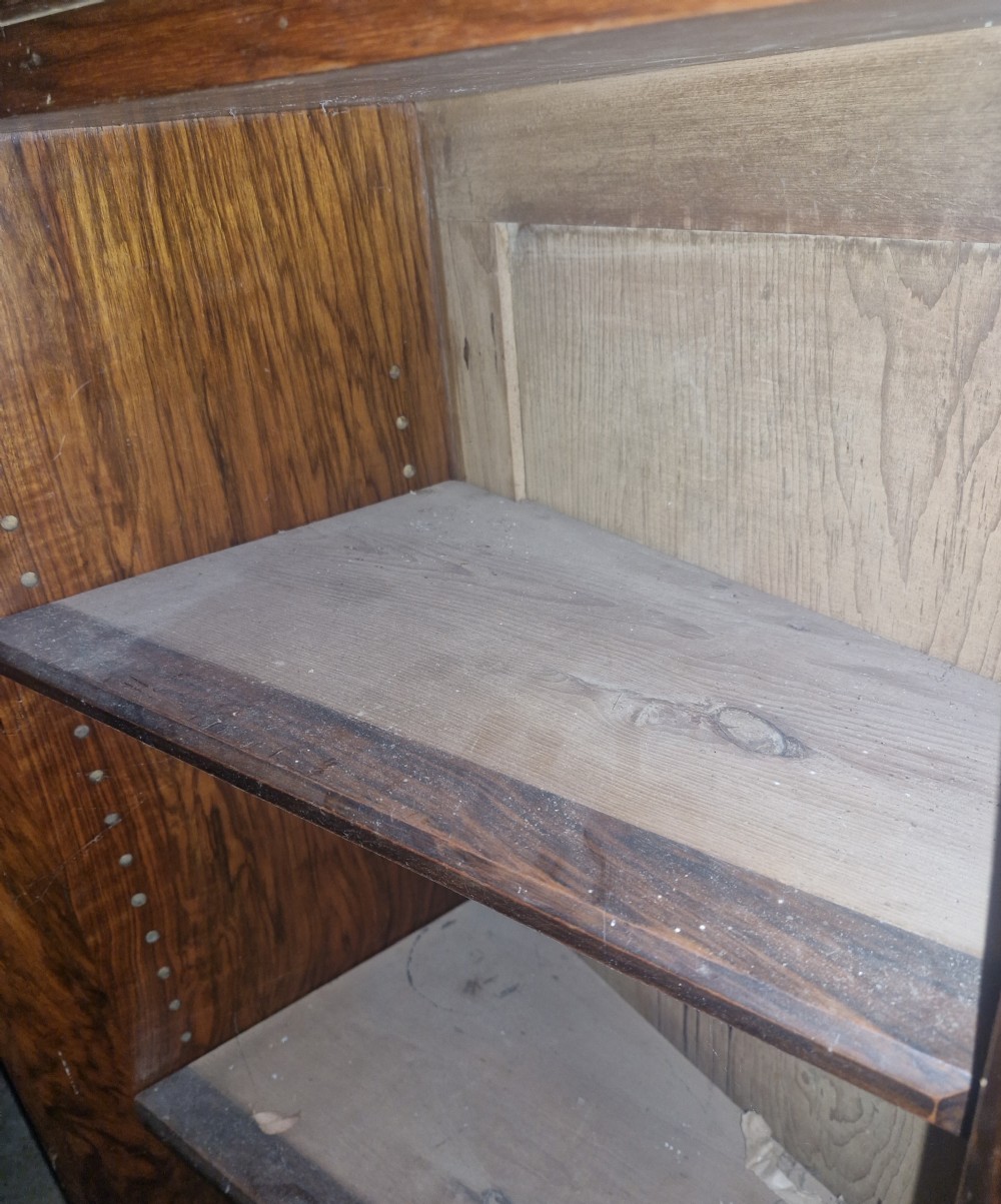 Victorian walnut bookcase cabinet.  View X