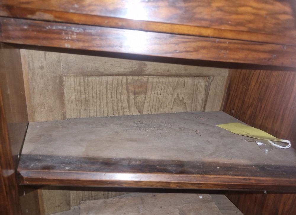 Victorian walnut bookcase cabinet.  View XII