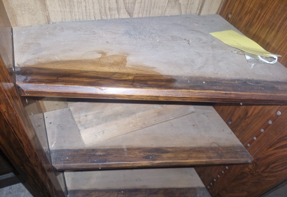 Victorian walnut bookcase cabinet.  View XIII