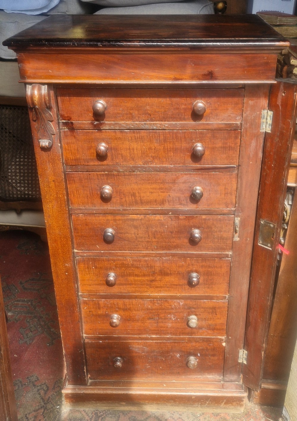 Victorian mahogany Wellington Chest  View III