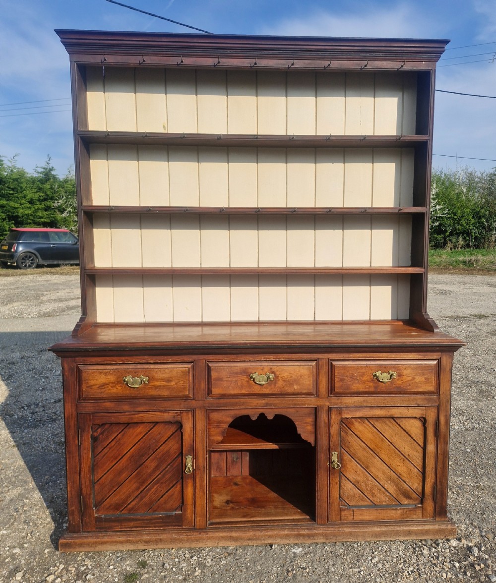 Good solid pitch pine 2 part kitchen dresser.  View II