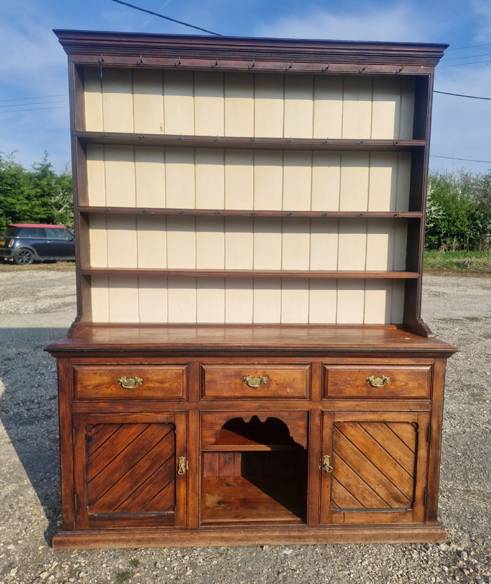 Good solid pitch pine 2 part kitchen dresser.  View III