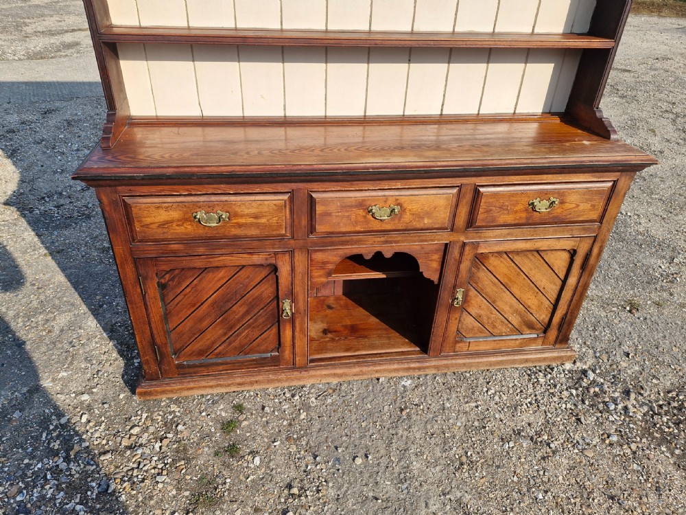 Good solid pitch pine 2 part kitchen dresser.  View IV