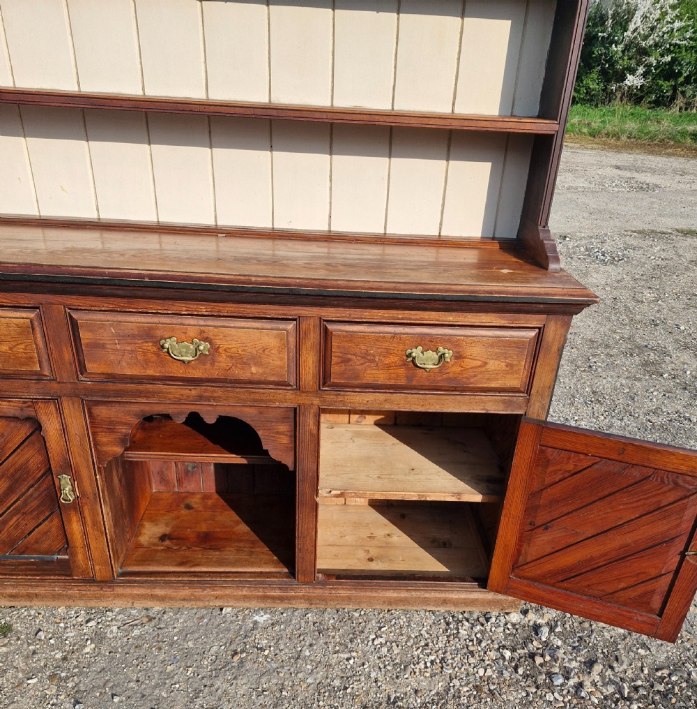 Good solid pitch pine 2 part kitchen dresser.  View VII