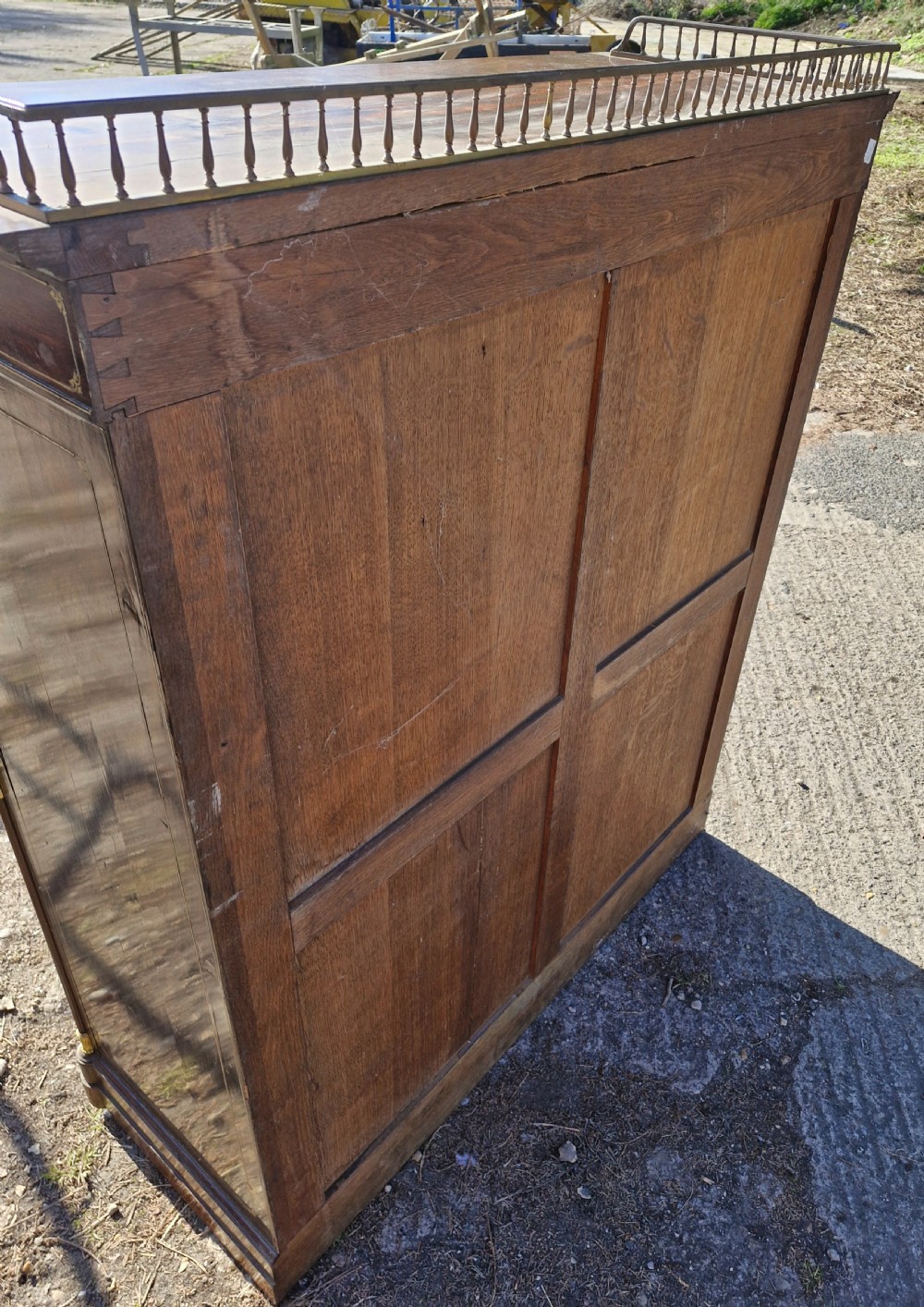 19th century brass inlaid rosewood 2 door cabinet.  View III