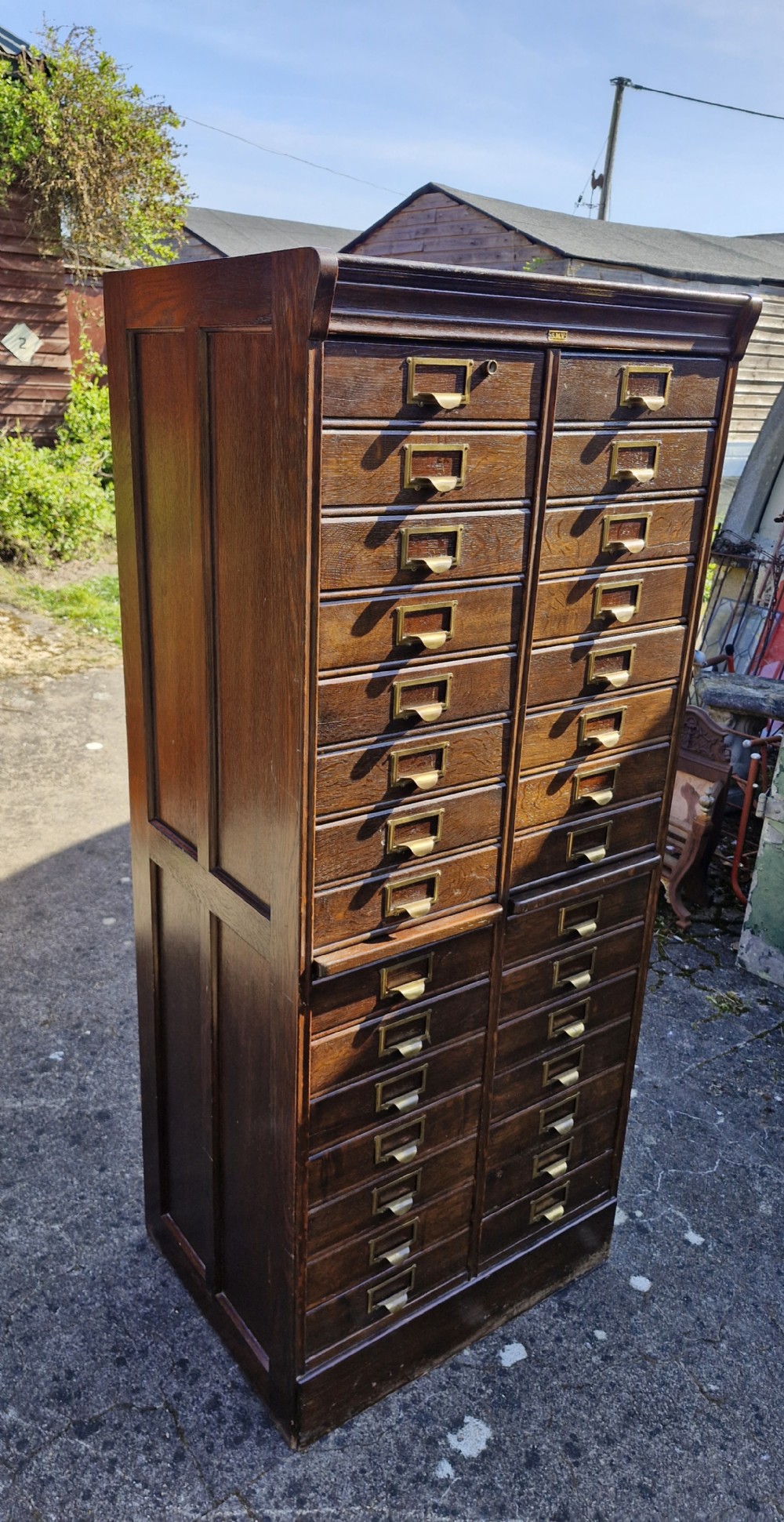 Early 20th century oak office cabinet 