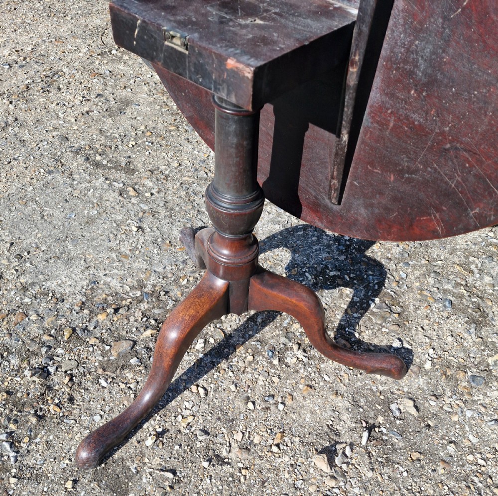Georgian mahogany tripod table with good sized one piece top. View IV