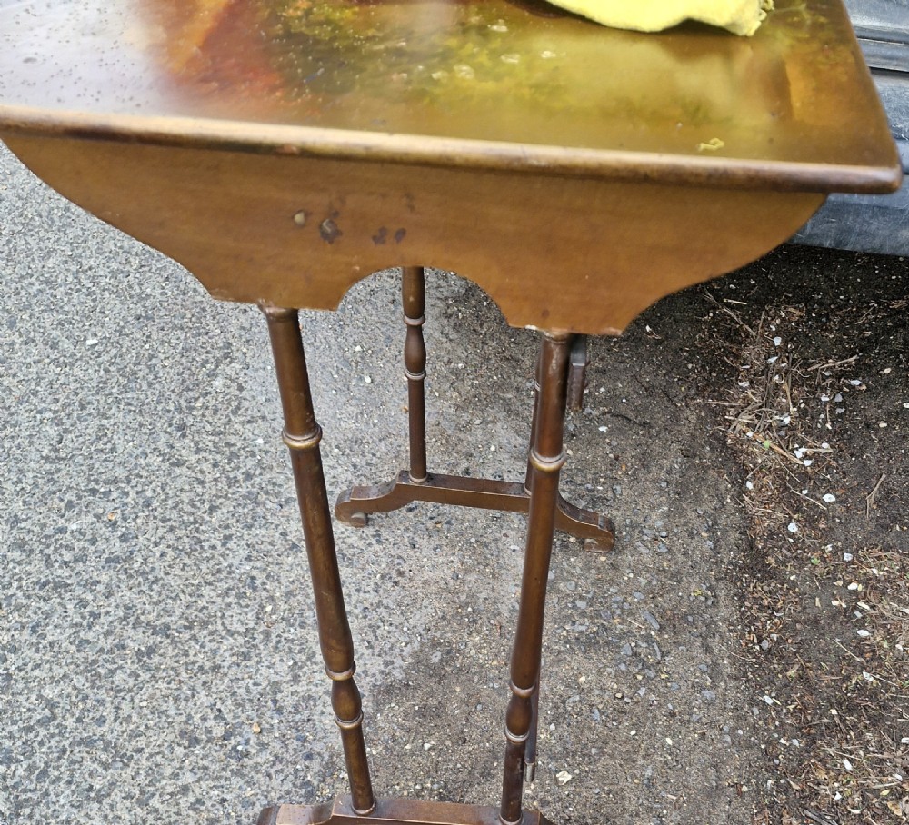 Nest of 4 early 20th century decorated occasional tables. View III