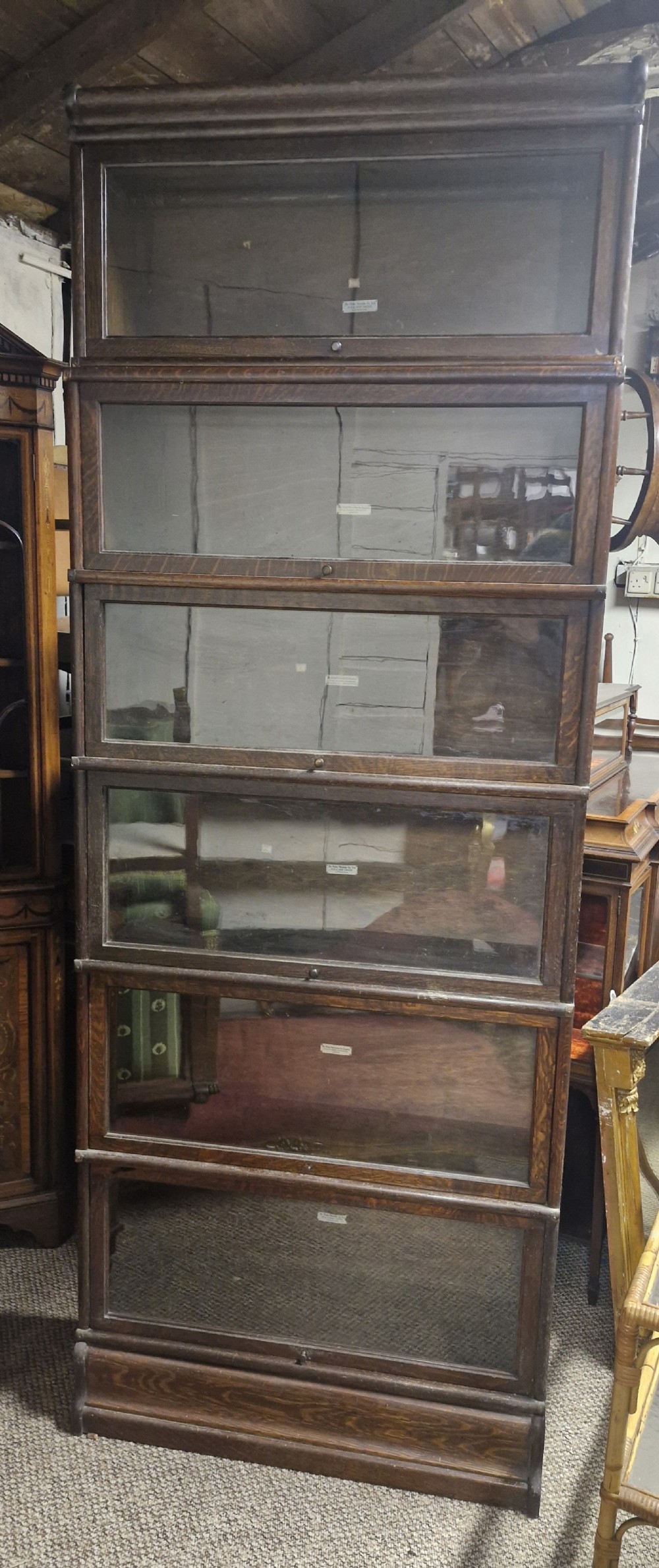 Oak 6 section Globe Wernicke bookcase. 