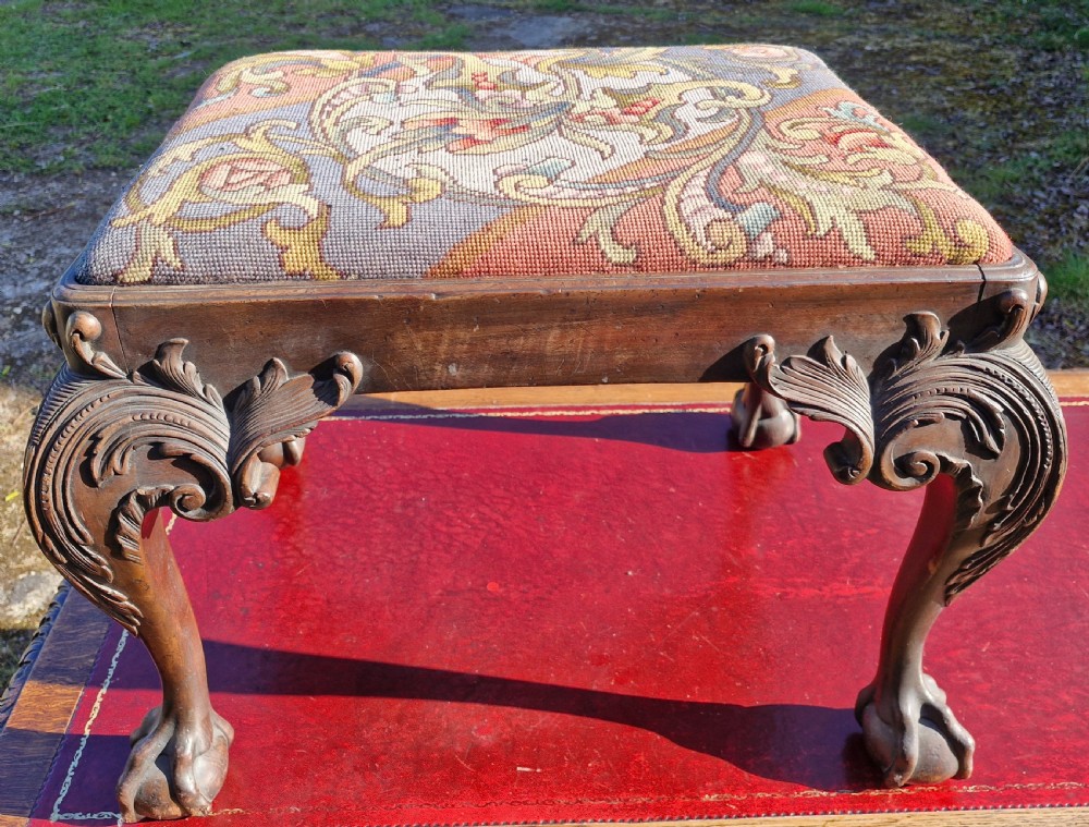 Good carved Mahogany Chippendale style dressing stool.