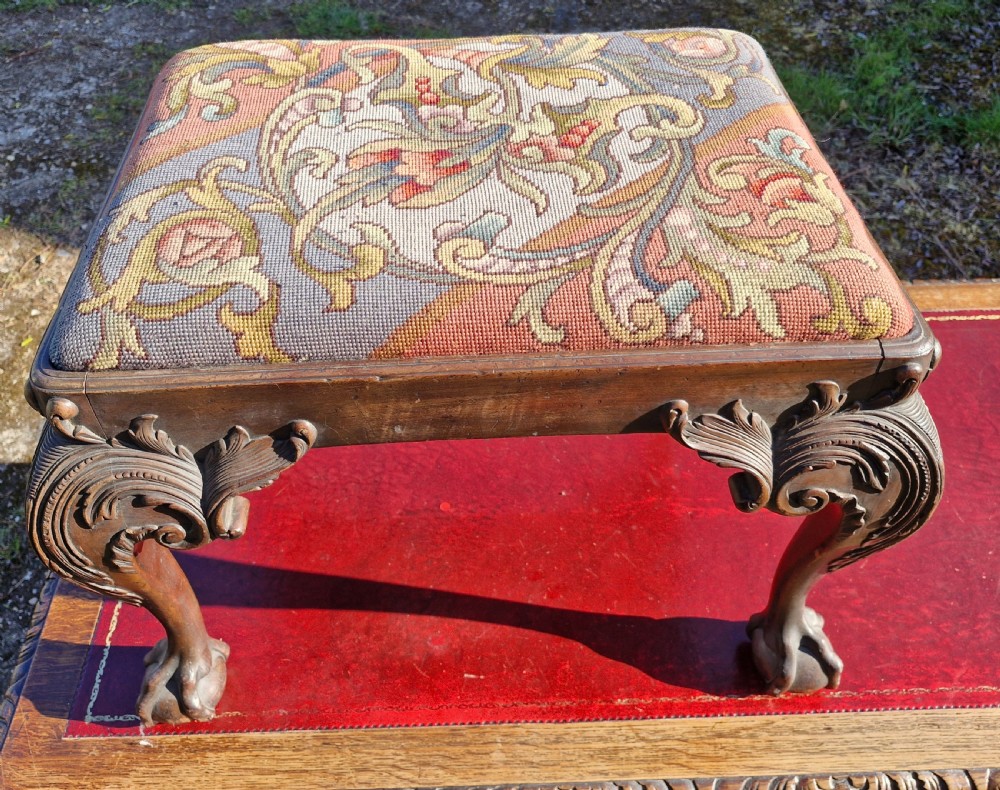 Good carved Mahogany Chippendale style dressing stool. View III