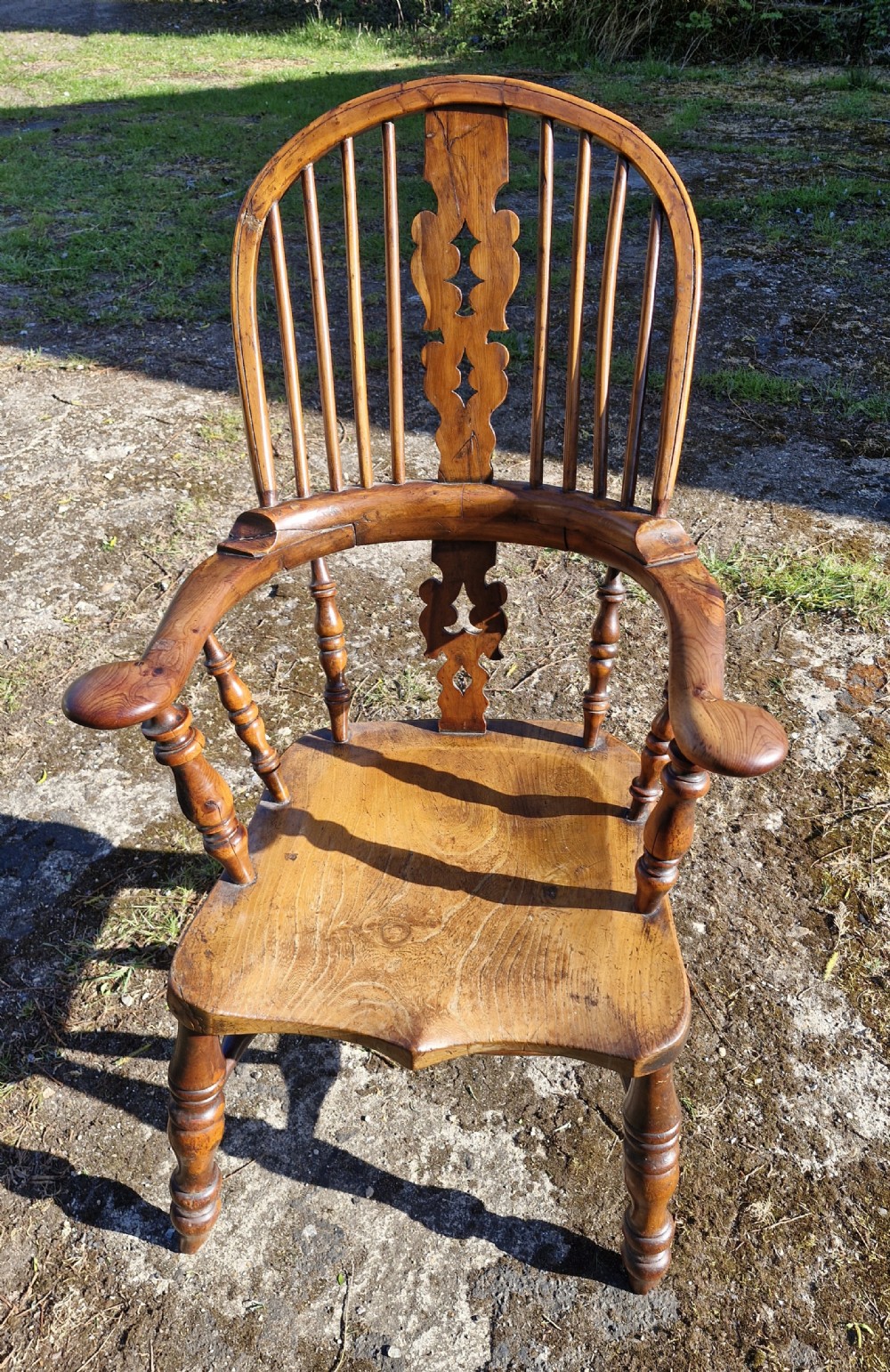 Yewwood high back Windsor armchair 