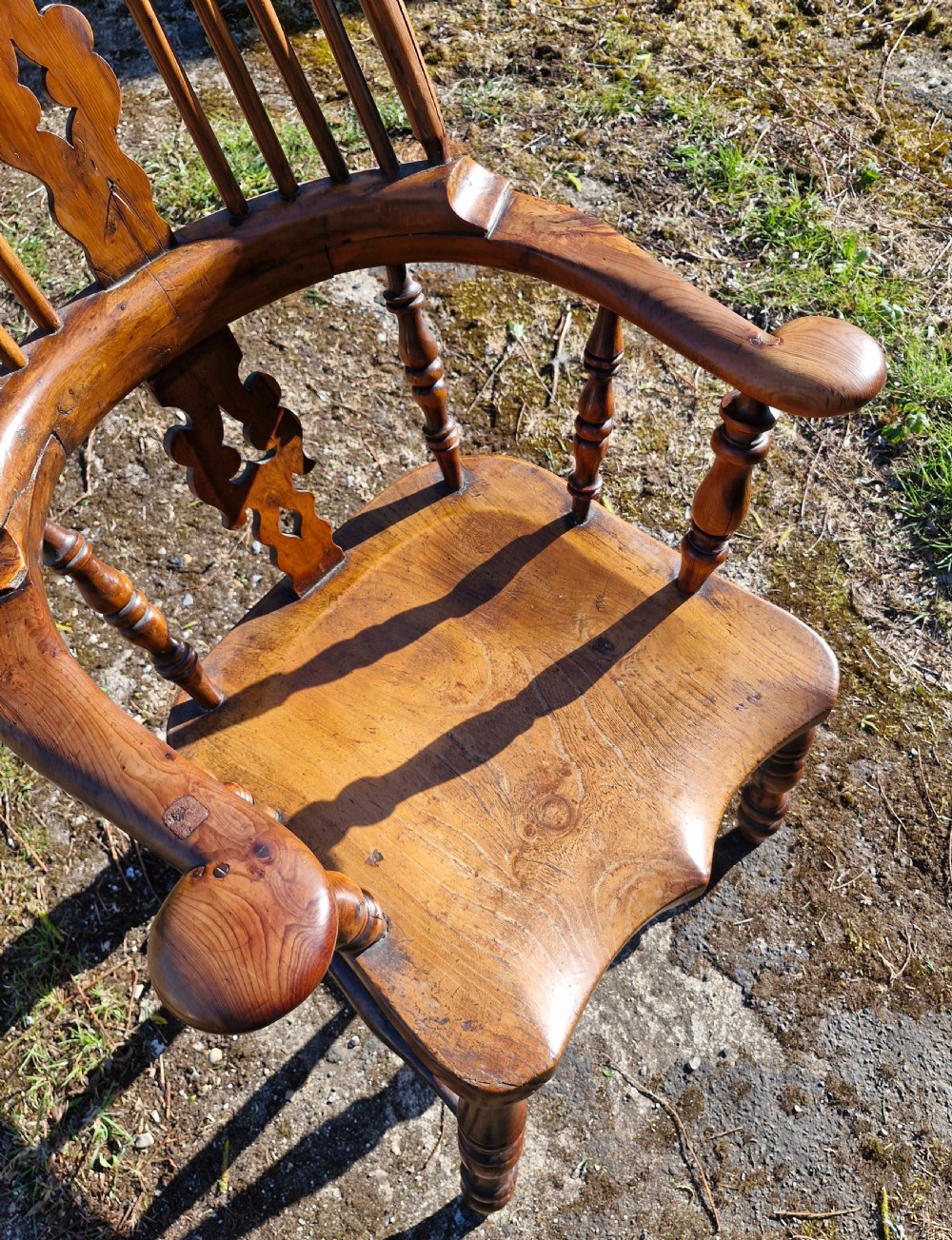 Yewwood high back Windsor armchair  View III