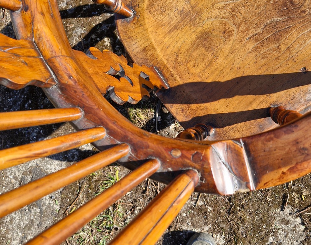 Yewwood high back Windsor armchair  View X