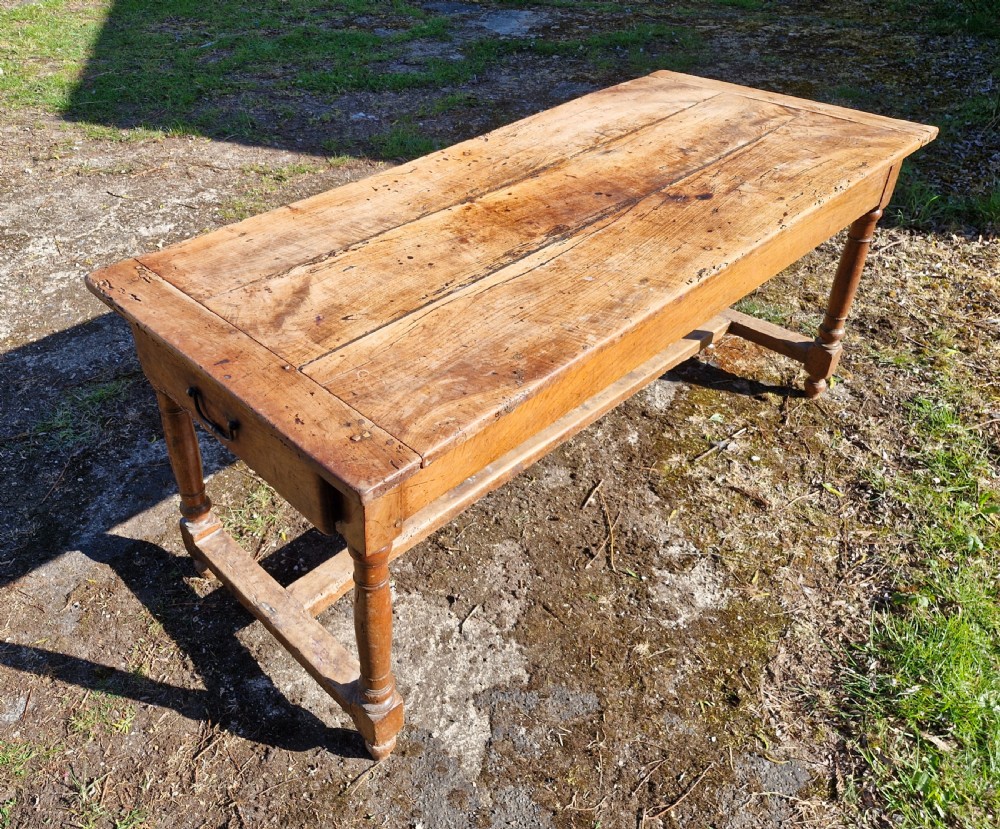 Rustic French farmhouse kitchen dining table.  View V