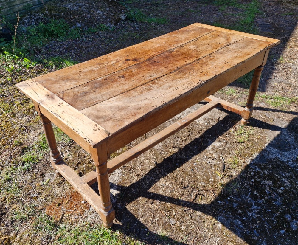 Rustic French farmhouse kitchen dining table.  View IX