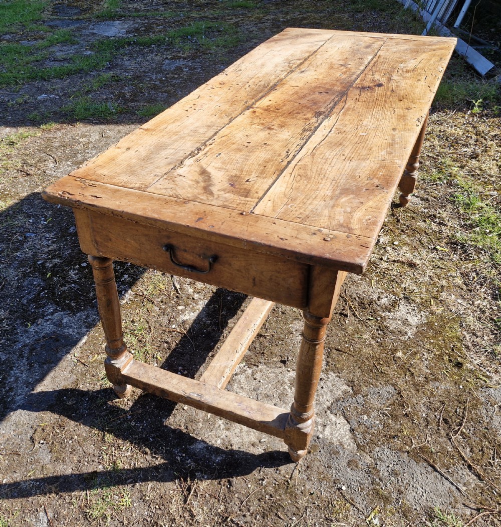 Rustic French farmhouse kitchen dining table.  View X