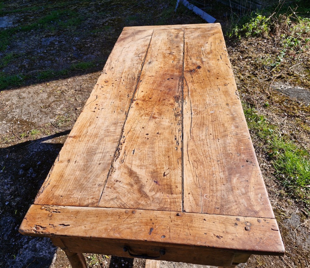 Rustic French farmhouse kitchen dining table.  View XI