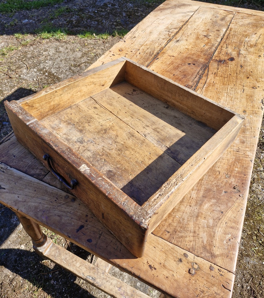 Rustic French farmhouse kitchen dining table.  View XIV