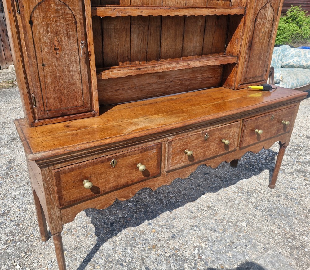 Oak and inlaid 2 part dresser.  View II