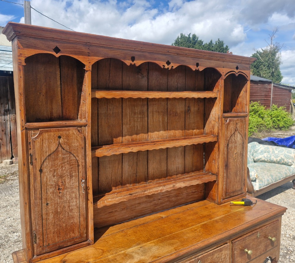 Oak and inlaid 2 part dresser.  View III